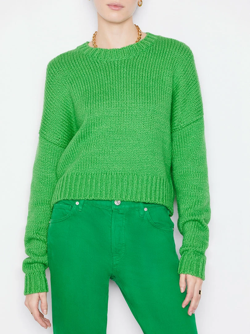 Hot Sale π Frame-denim Oversized Crop Sweater -- Grass Green π© Women π 3 Frame-denim Oversized Crop Sweater -- Grass Green Women