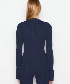 Discount β Frame-denim π© Women Button Front Cardi -- Navy 𧨠7 Frame-denim Women Button Front Cardi -- Navy