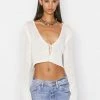 Frame-denim Crochet Tie Top -- Off White