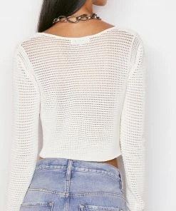 Frame-denim Crochet Tie Top -- Off White