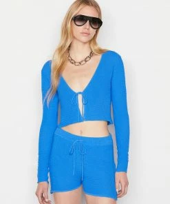 Frame-denim Crochet Tie Top -- Provence Blue Women