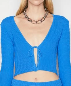 Frame-denim Crochet Tie Top -- Provence Blue Women