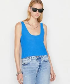Frame-denim Women Crochet Tank -- Provence Blue