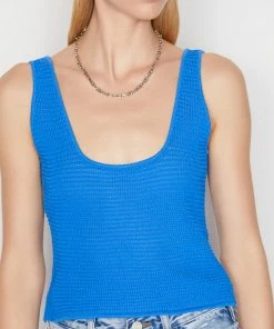 Frame-denim Women Crochet Tank -- Provence Blue