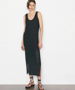 Frame-denim Crochet Midi Dress -- Noir Women