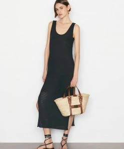 Frame-denim Crochet Midi Dress -- Noir Women