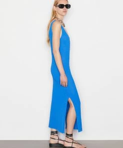 Best deal 😀 Frame-denim Crochet Midi 👗 Dress -- Provence Blue ✔️ 10 Frame-denim Crochet Midi Dress -- Provence Blue