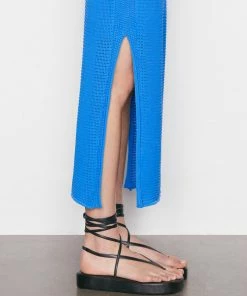 Best deal 😀 Frame-denim Crochet Midi 👗 Dress -- Provence Blue ✔️ 12 Frame-denim Crochet Midi Dress -- Provence Blue