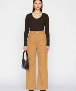 Frame-denim Long Sleeve Scoop Neck Sweater -- Americano