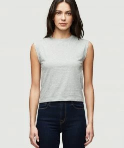Frame-denim Le High Rise Muscle Tee -- Gris Heather