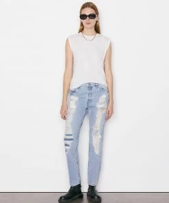 Frame-denim Women Le Mid Rise Muscle Tee -- Blanc