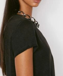 New ✨ Frame-denim Easy True Tee -- Noir ⌛ 12 Frame-denim Easy True Tee -- Noir