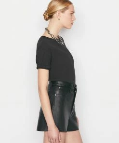 Frame-denim Rolled Sleeve Tee -- Noir Women