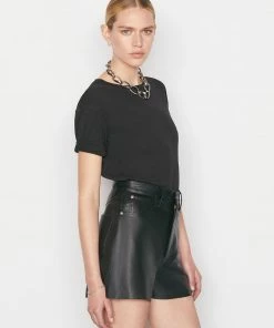 Frame-denim Rolled Sleeve Tee -- Noir Women