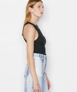 Frame-denim Reverse Seam Tank -- Noir