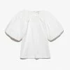 Frame-denim Puff Sleeve Jersey Tee -- Blanc Women
