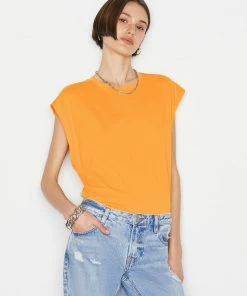 Frame-denim Le Mid Muscle Crew -- Kumquat Women