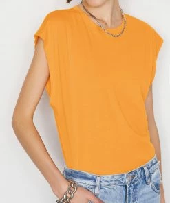 Frame-denim Le Mid Muscle Crew -- Kumquat Women