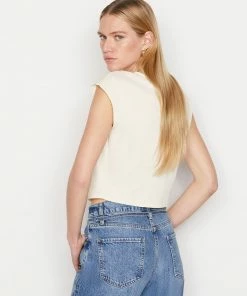 Frame-denim Women Cropped Mock Neck -- Bone