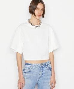 Frame-denim Elastic Back Tee -- Blanc