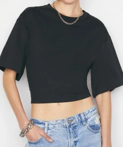 Frame-denim Elastic Back Tee -- Noir Women