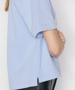 Frame-denim Women Oversized Abstract Tee -- Chambray Blue