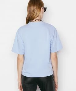 Frame-denim Women Oversized Abstract Tee -- Chambray Blue