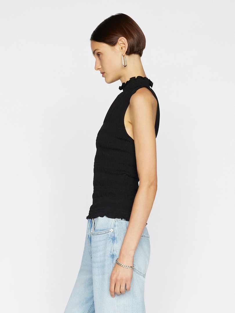 Best Sale 😉 Frame-denim 👩 Women Smocked Knit Halter Top -- Noir 👍 2 Frame-denim Women Smocked Knit Halter Top -- Noir