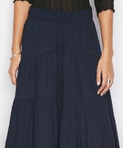 Frame-denim Women Gathered Seam Skirt -- Navy