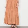 Frame-denim Eyelet Maxi Skirt -- Terracotta