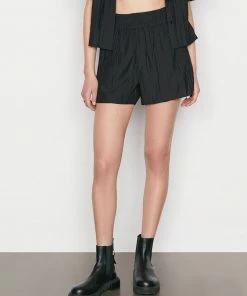 Frame-denim Pleated Short -- Noir