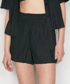 Frame-denim Pleated Short -- Noir