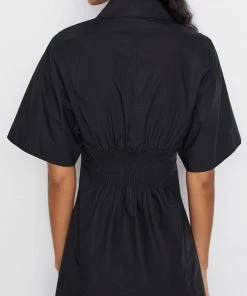 Frame-denim Seam Detail Dress -- Noir