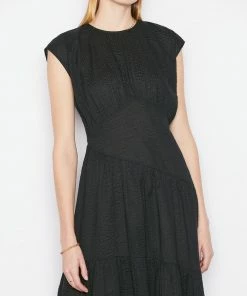 Frame-denim Gathered Seam Dress -- Noir