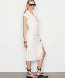 Frame-denim Sleeveless Twist Dress -- Off White Women