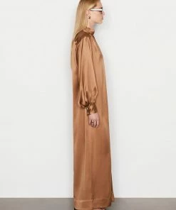 Frame-denim Kaftan Maxi Dress -- Latte