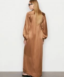 Frame-denim Kaftan Maxi Dress -- Latte