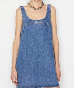 Frame-denim Micro Flare Denim Dress -- Molino