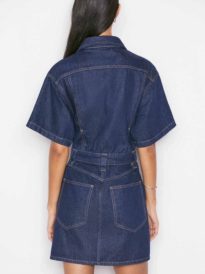 Wholesale 🤩 Frame-denim 👩 Women Oversized Button Detail Denim 👗 Dress -- Rinse 🎁 4 Frame-denim Women Oversized Button Detail Denim Dress -- Rinse