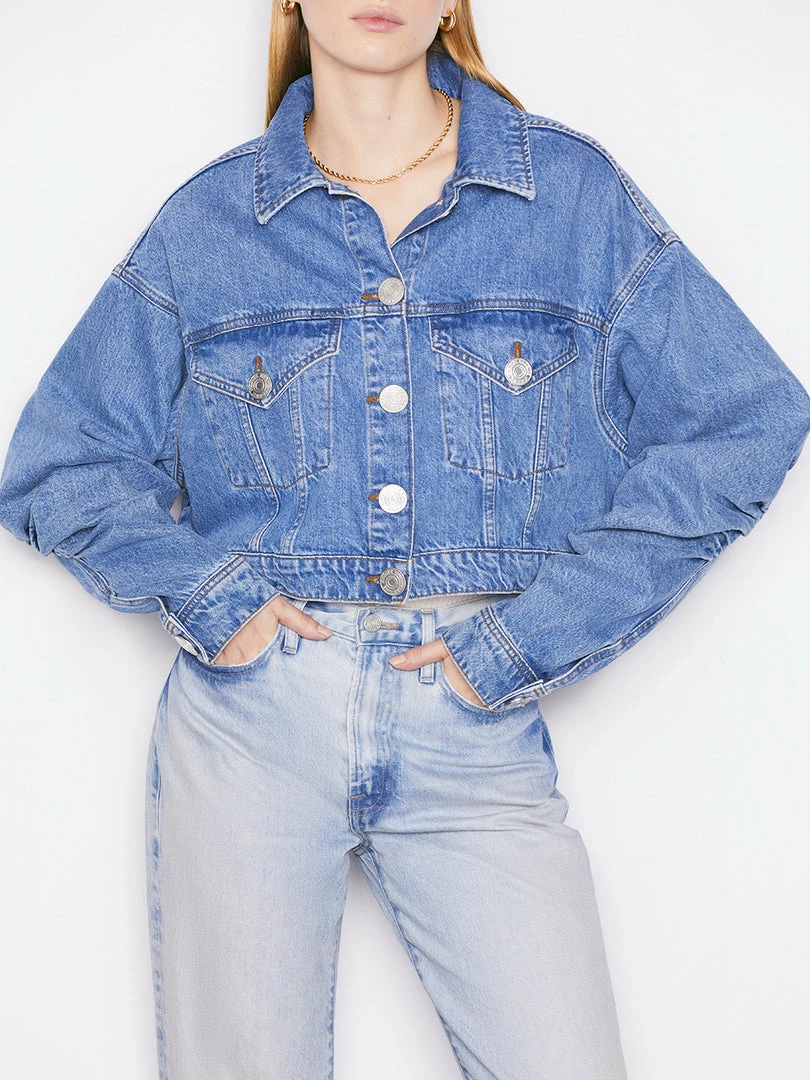 Budget π Frame-denim Ruched Sleeve Denim Jacket -- Sea Level π© Women β 3 Frame-denim Ruched Sleeve Denim Jacket -- Sea Level Women